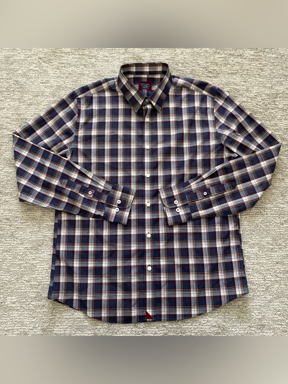 UNTUCKit Barossa Long Sleeve Plaid Button Up Slim Fit Shirt Men’s Large Cotton